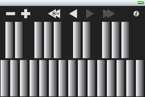 TouchVibe screen two octaves